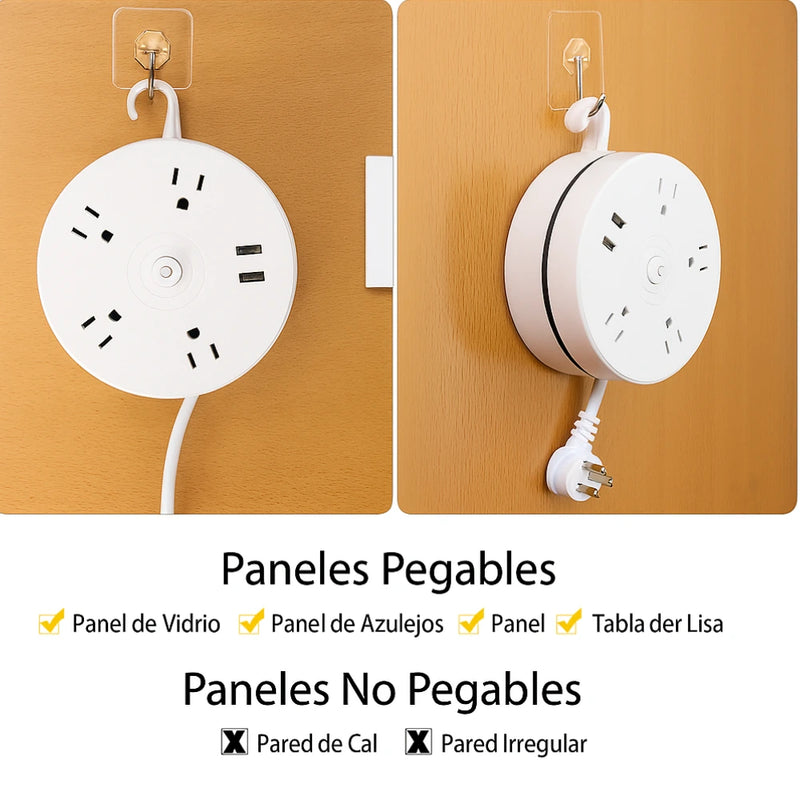 Extensión Eléctrica Multitoma con USB y Protector 900J, Cable 1.83m