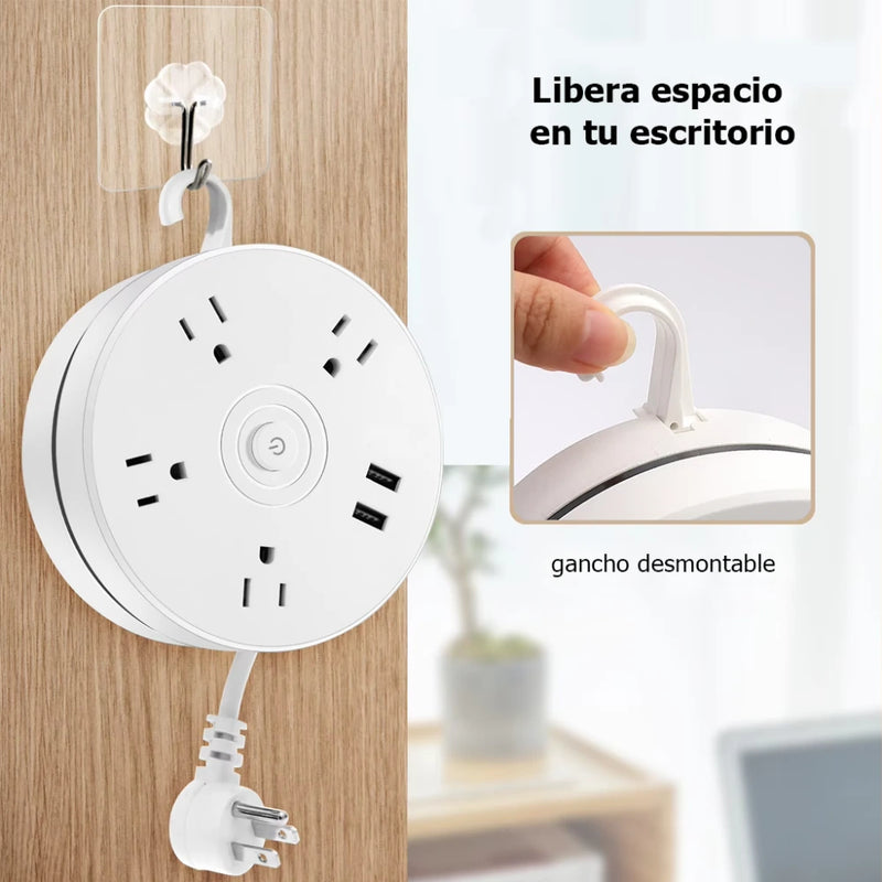 Extensión Eléctrica Multitoma con USB y Protector 900J, Cable 1.83m
