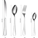 Juego de Cubiertos de 24 Piezas en Acero Inoxidable, Color Plateado, Elegante