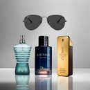 Súper Combo para Hombre: Sauvage, One Million, Le Male Jean Paul + Gafas Ray-Ban Piloto - Trío de Poder Masculino
