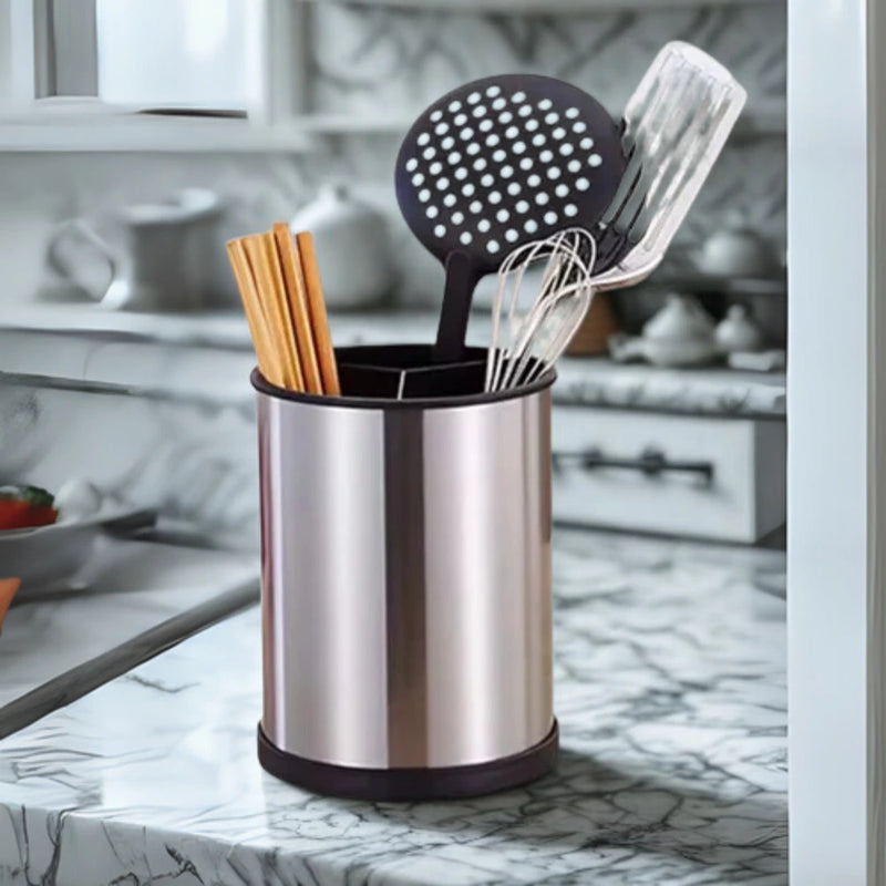 Organizador Metálico Para Cubiertos de Acero Inoxidable con 3 Compartimentos