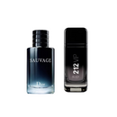 Combo Premium para Hombre: 212 VIP Black 100ml + Sauvage 100m