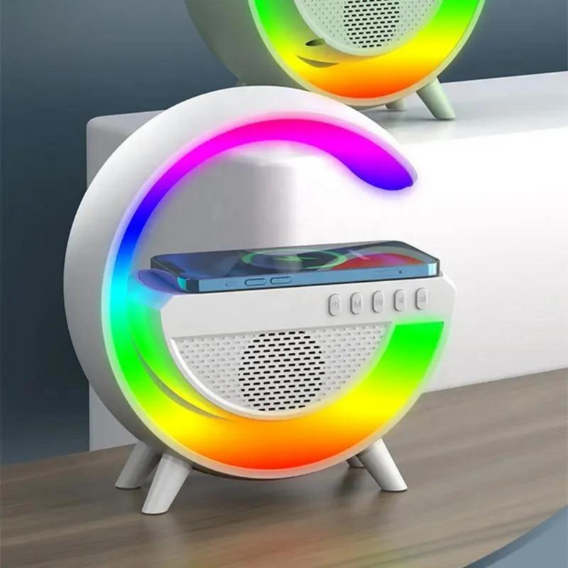 Parlante Multifuncional tipo G: Lámpara Inteligente, Sonido y Carga Inalámbrica