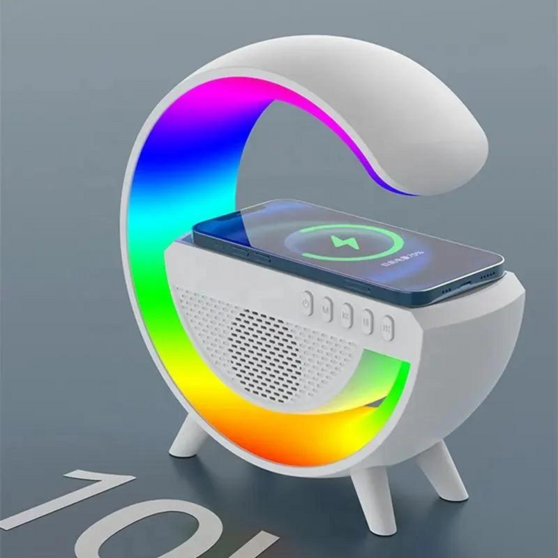 Parlante Multifuncional tipo G: Lámpara Inteligente, Sonido y Carga Inalámbrica