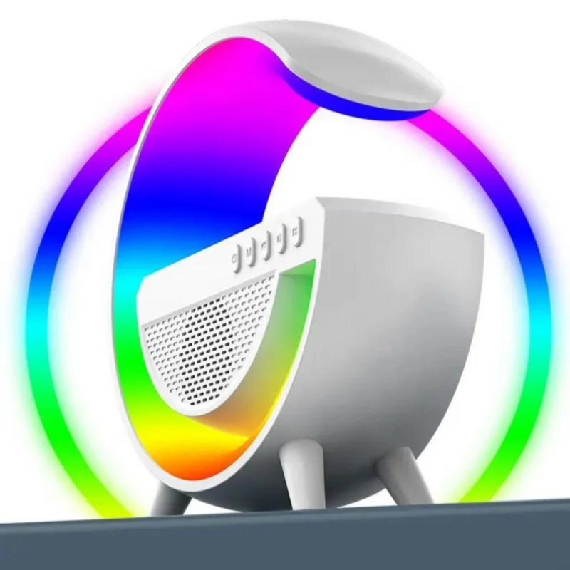 Parlante Multifuncional tipo G: Lámpara Inteligente, Sonido y Carga Inalámbrica