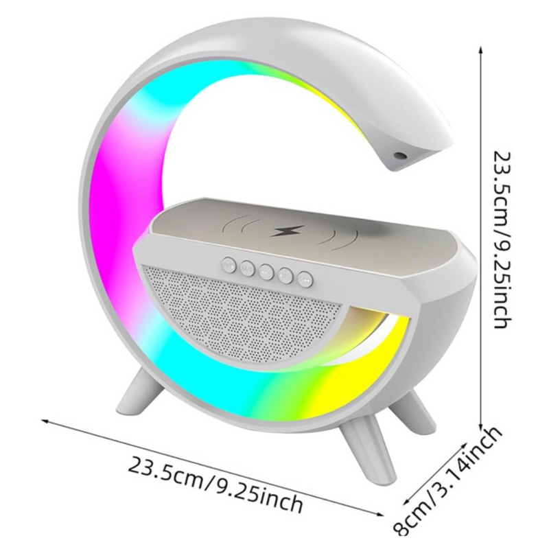 Parlante Multifuncional tipo G: Lámpara Inteligente, Sonido y Carga Inalámbrica