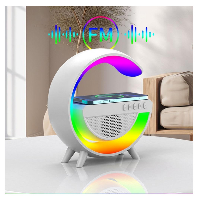 Parlante Multifuncional tipo G: Lámpara Inteligente, Sonido y Carga Inalámbrica