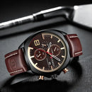 Reloj Curren 8324 de Cuero y Acero Sumergible para Hombre