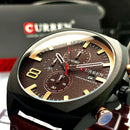 Reloj Curren 8324 de Cuero y Acero Sumergible para Hombre