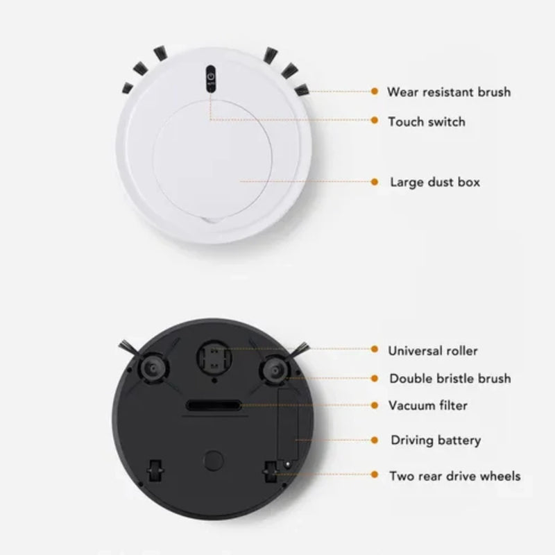 Robot Aspirador Inteligente 3 en 1 con Navegación y Limpieza Silenciosa