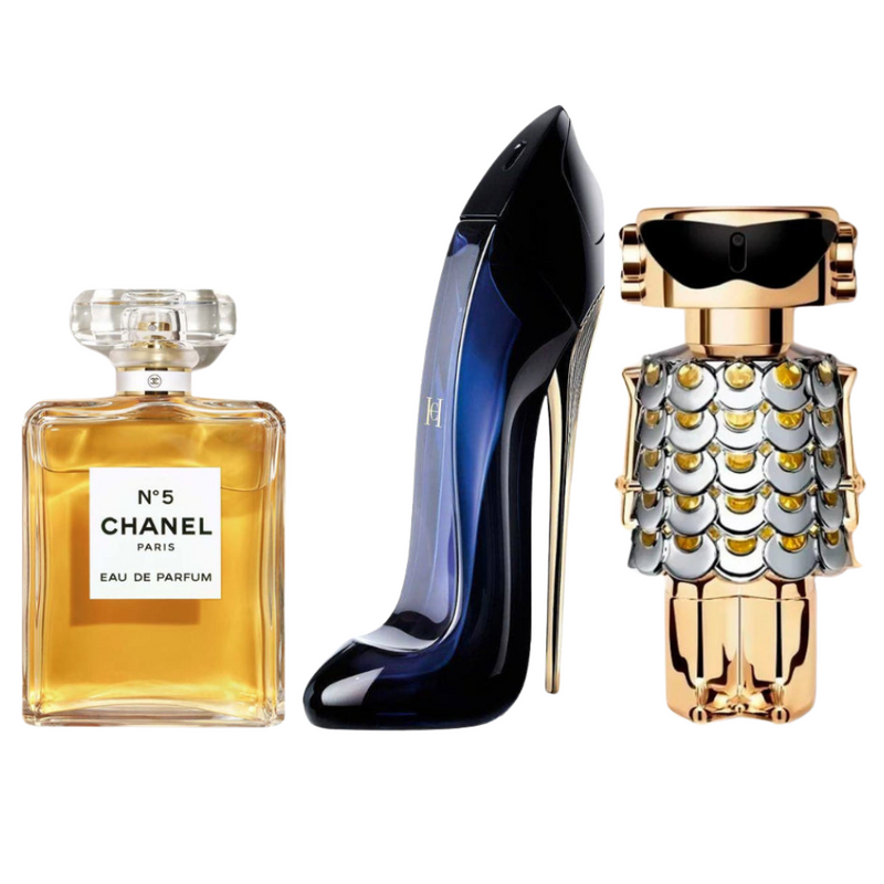 Súper Combo: Colección Exclusiva 3 Perfumes (Chanel 5, Fame, Good Girl) 100 ml