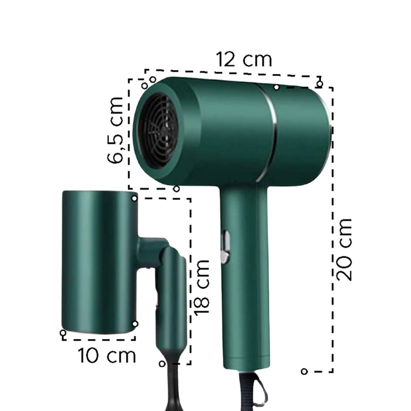 Secador de Pelo Portátil Plegable con Diseño Compacto y Elegante