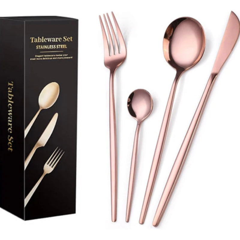 Set de Cubiertos de Acero Inoxidable 24 Piezas Elegantes y Resistentes