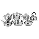 Set de Ollas 13 Piezas en Acero Inoxidable Antiadherente