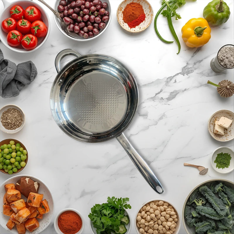 Set de Ollas 13 Piezas en Acero Inoxidable Antiadherente