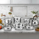 Set de Ollas 13 Piezas en Acero Inoxidable Antiadherente