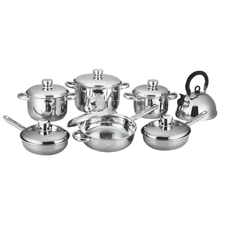 Set de Ollas 13 Piezas en Acero Inoxidable Antiadherente