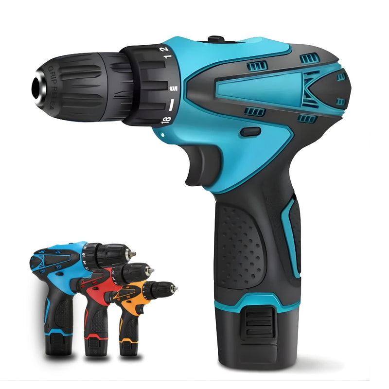 Taladro Inalámbrico Percutor Reversible 12 Voltios - Doble Bateria