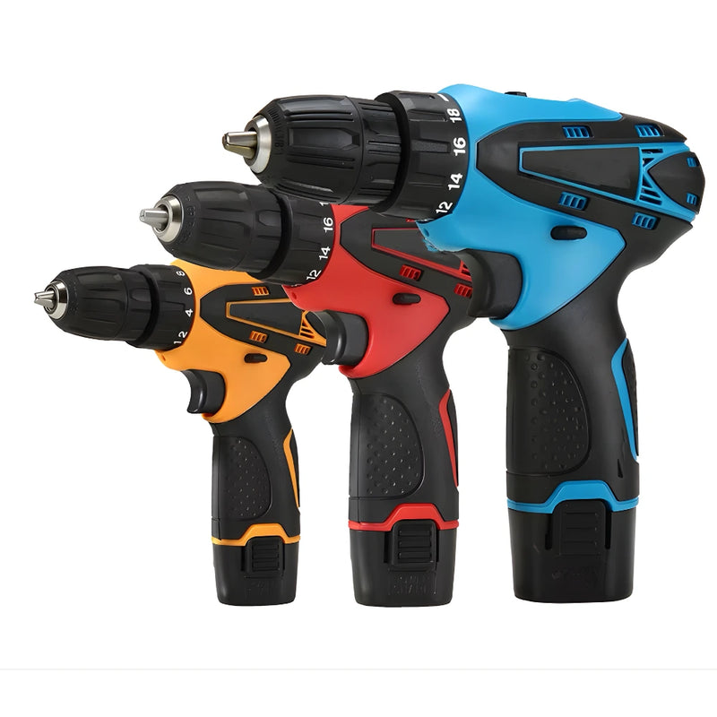 Taladro Inalámbrico Percutor Reversible 12 Voltios - Doble Bateria