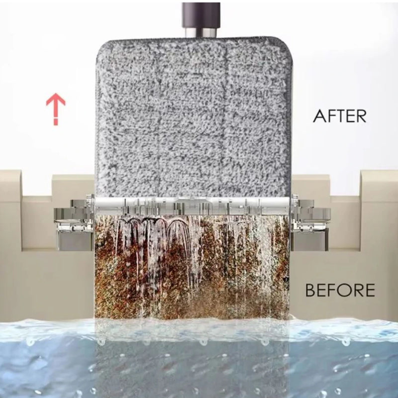 Trapero Mopa Plano con Cubo Escurridor y Microfibra Lavable