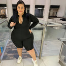 Enterizo Corto Manga Larga con Cremallera Pluss 5288-1