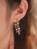 Pendientes de Cristal Azul y Acero Inoxidable para Toda Ocasión